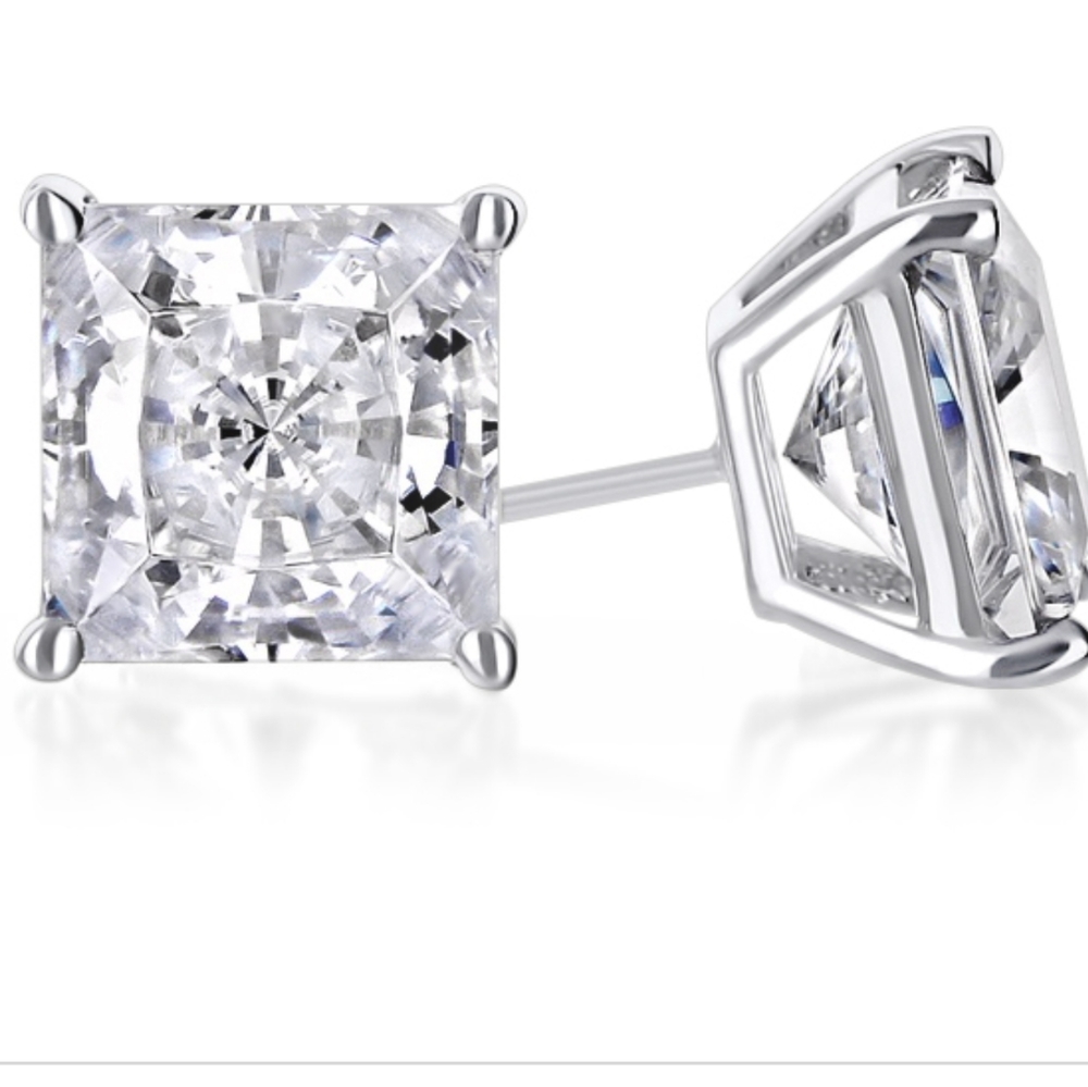 1/2c princess cut zirconia earrings